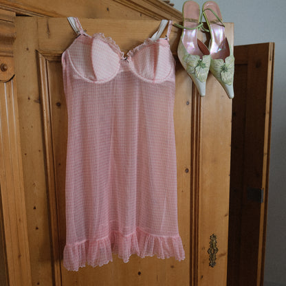 Chantal Thomass vintage pink gingham babydoll (75C/34C)
