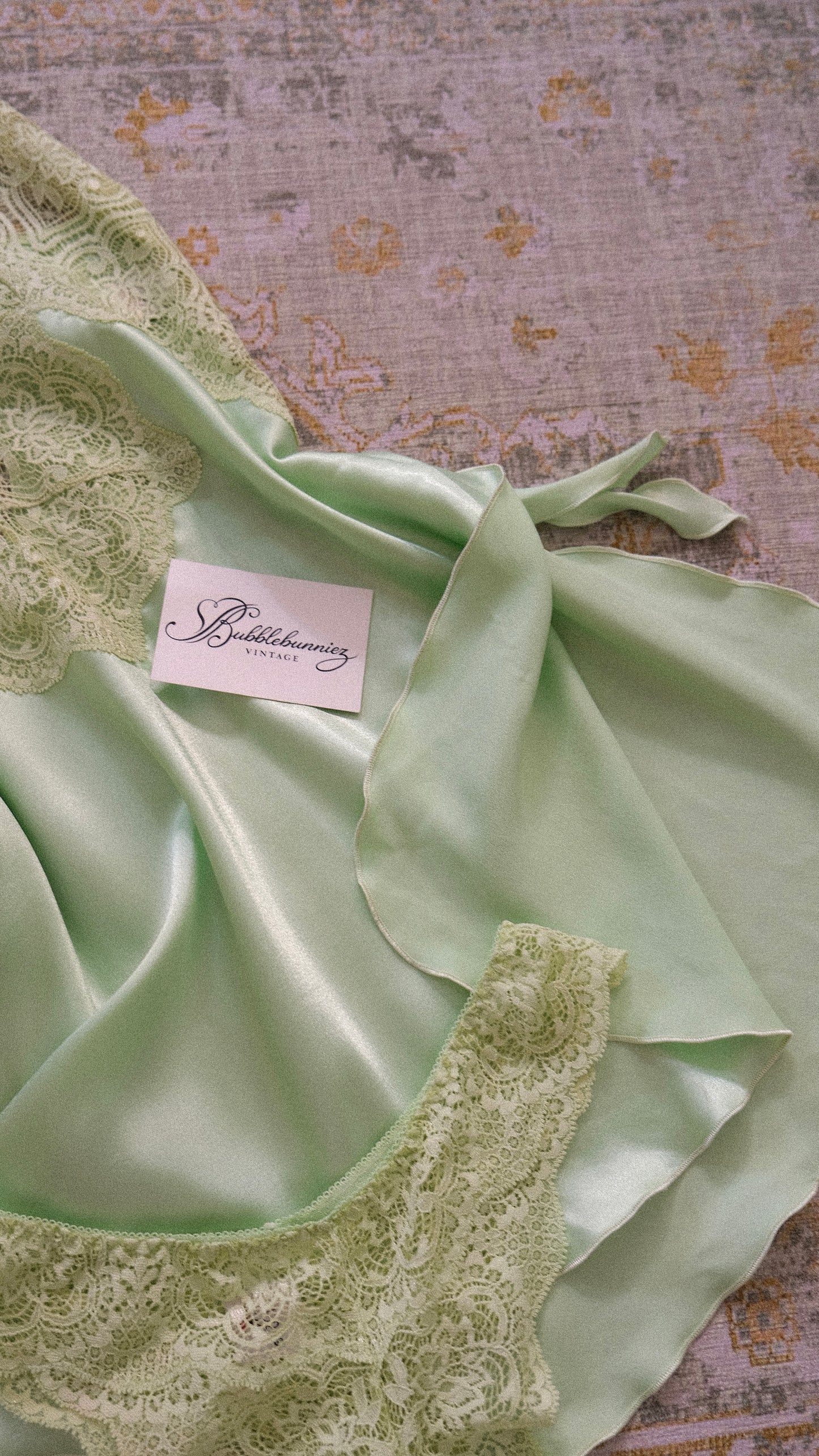 Mint green 2 piece lingerie set (M)