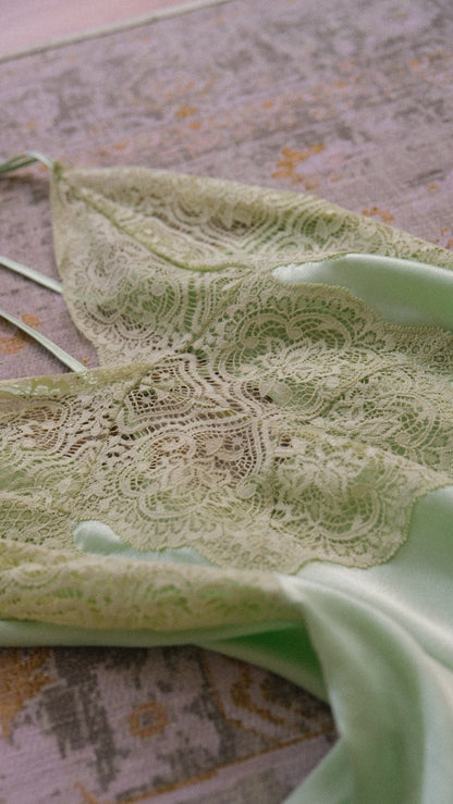 Mint green 2 piece lingerie set (M)