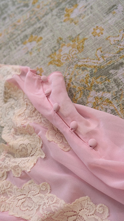 Vintage layered pink babydoll (M)