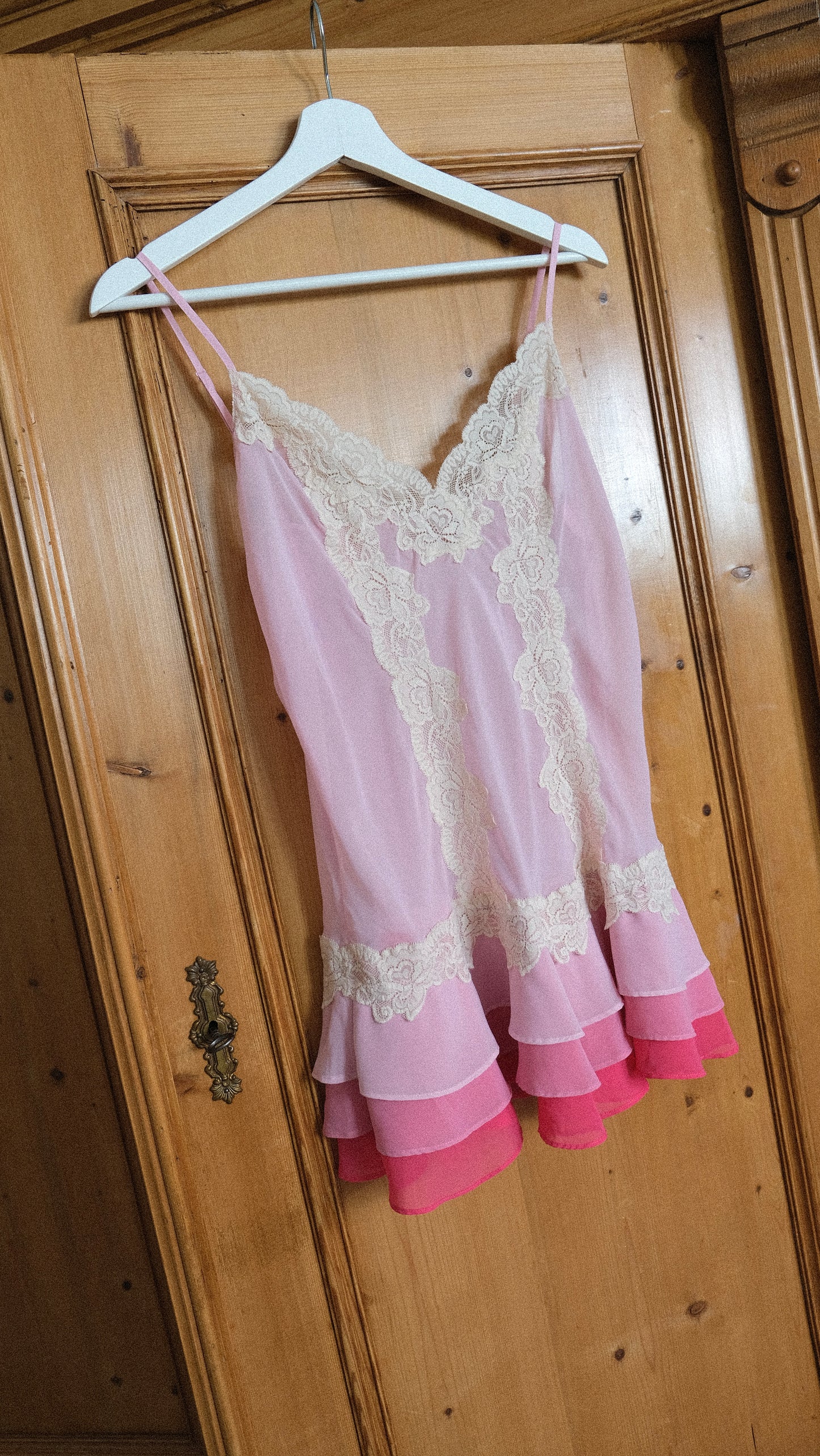 Vintage layered pink babydoll (M)