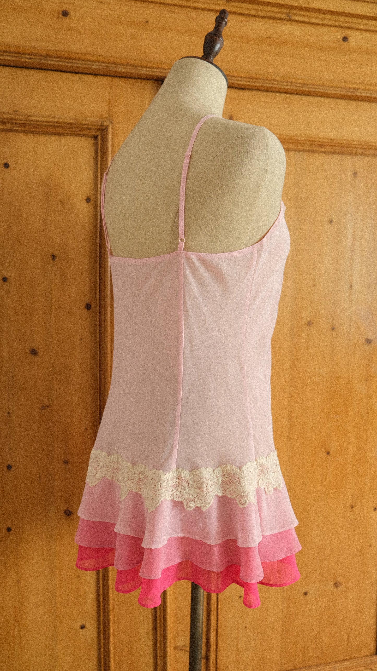 Vintage layered pink babydoll (M)