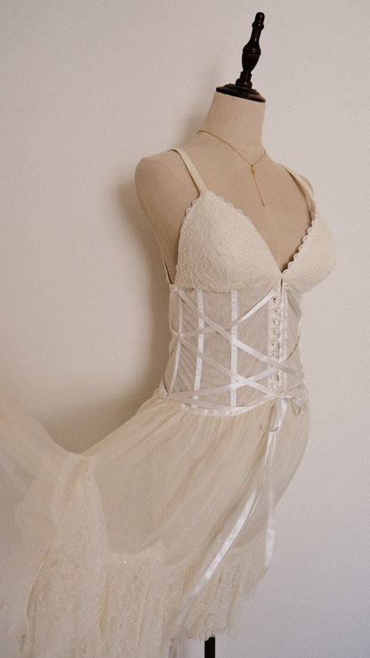 Delicate Bridal Fantasy dress (S/M, M)