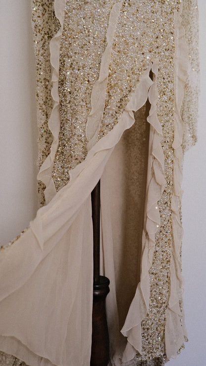 Washed ashore vintage mermaid gown (XS/S, S)