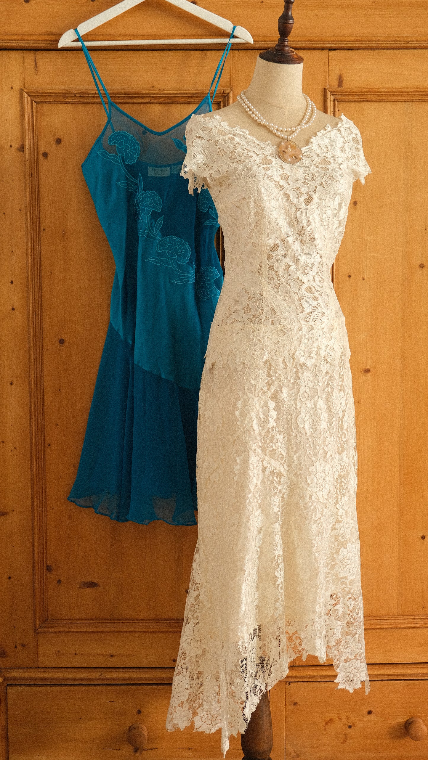 Vintage Italian ivory bridal 2 piece set (XS/S-S)