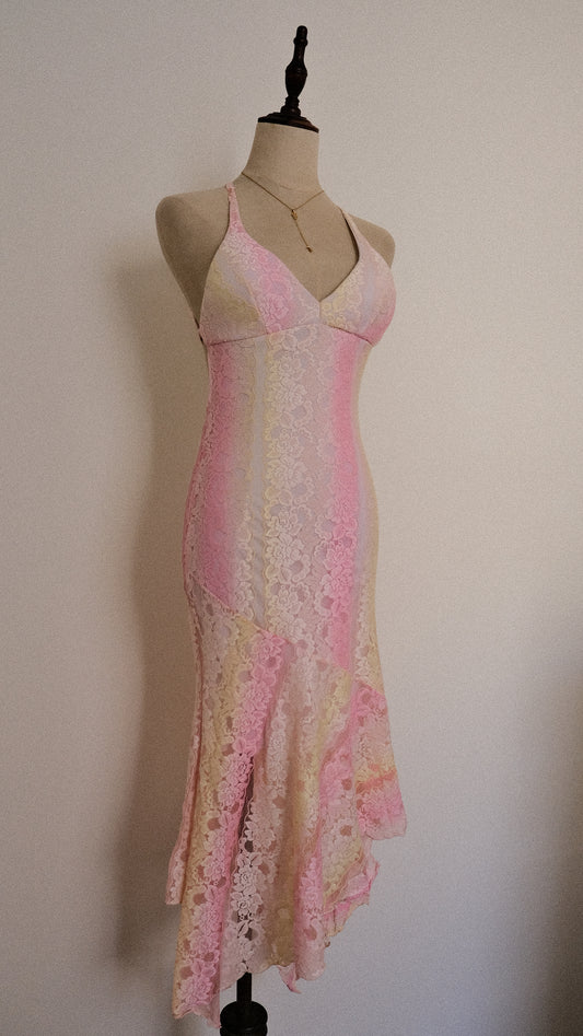 Peachy pink bustier dress (S-M)