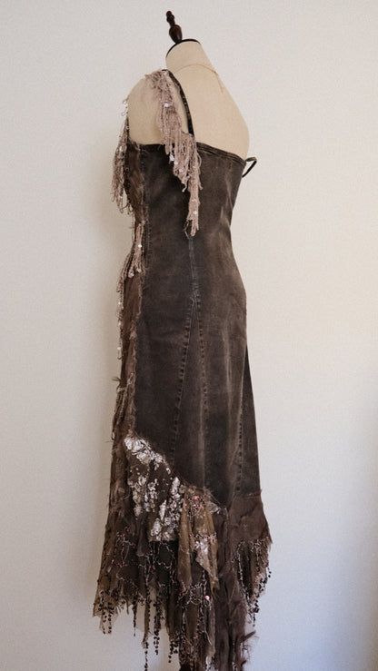 Fairy fringe evening dress (S/M, M)