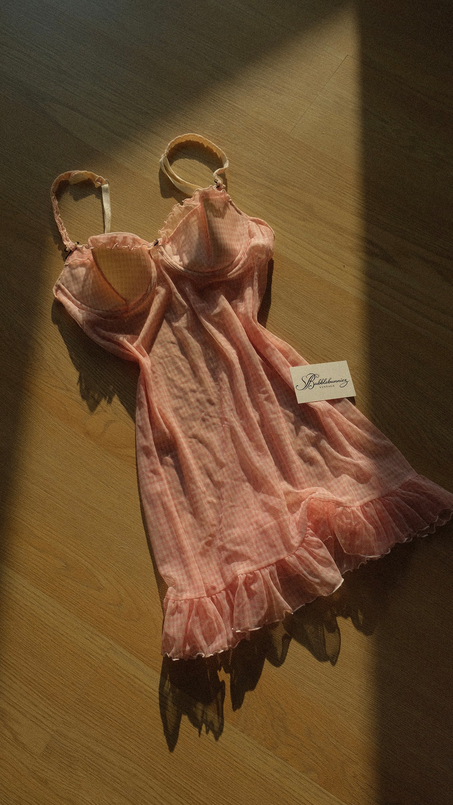 Chantal Thomass vintage pink gingham babydoll (75C/34C)