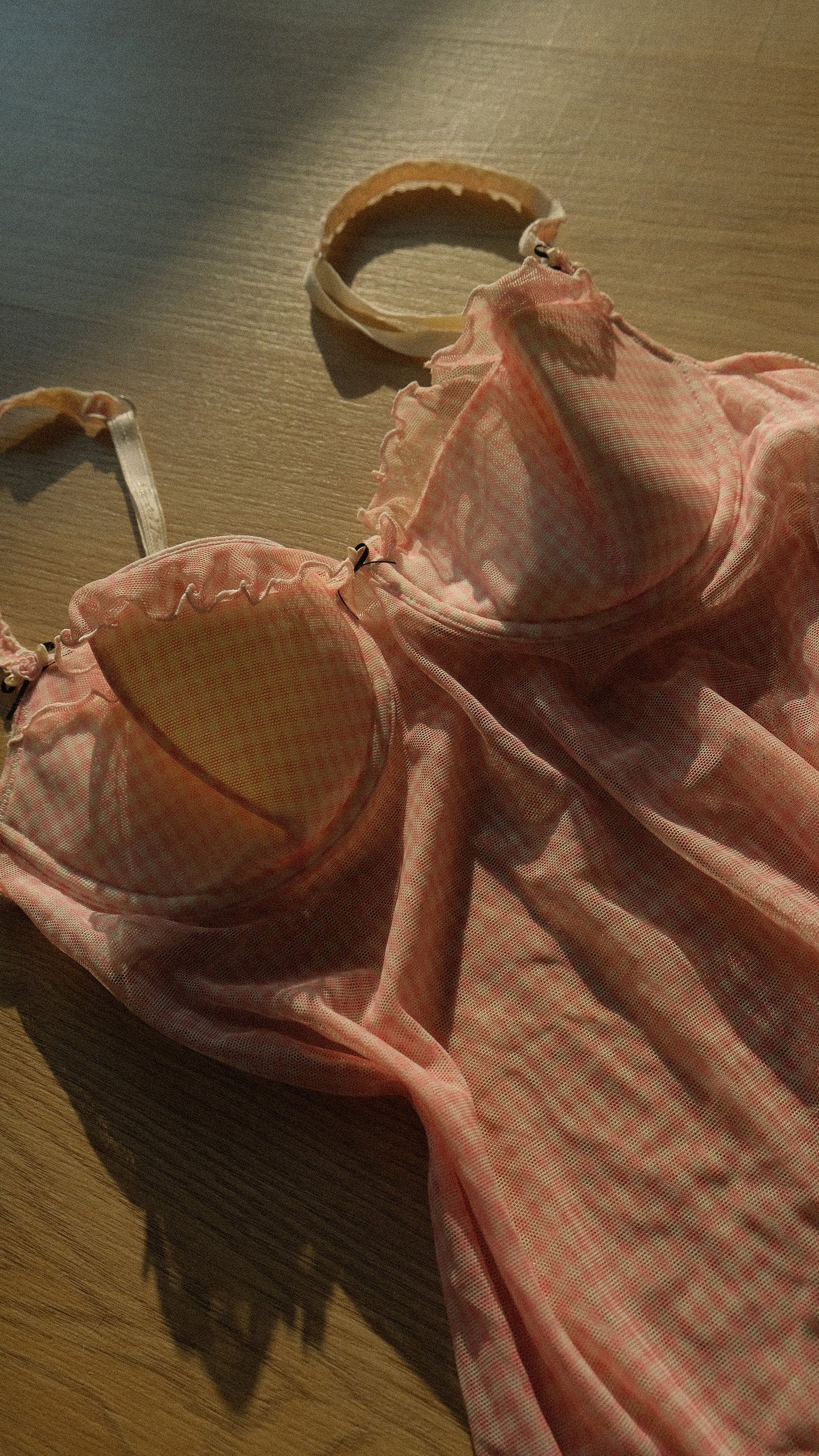Chantal Thomass vintage pink gingham babydoll (75C/34C)