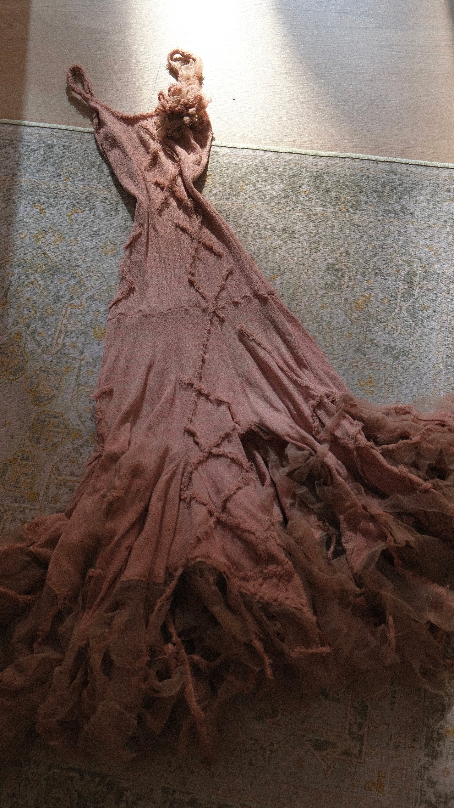 Vintage blush pink knit dress (M-L)