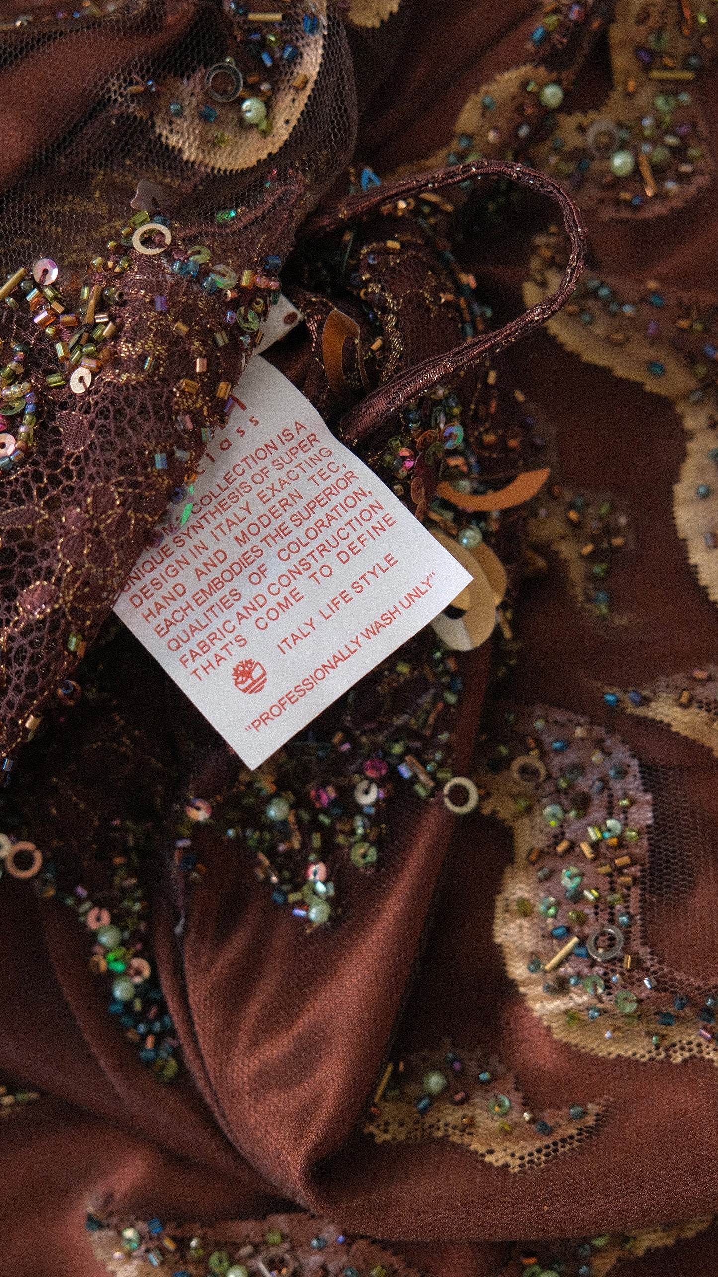 Vintage dark brown rose dress (M)