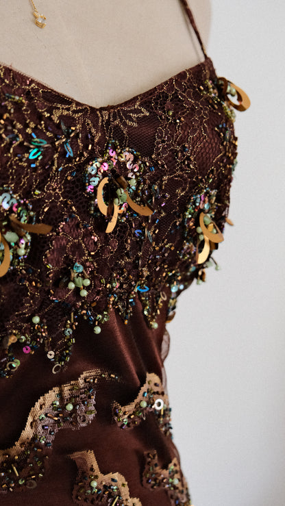 The deep chocolate rose dress (M, M/L)