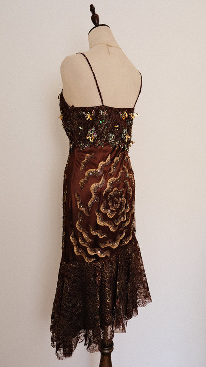 The deep chocolate rose dress (M, M/L)