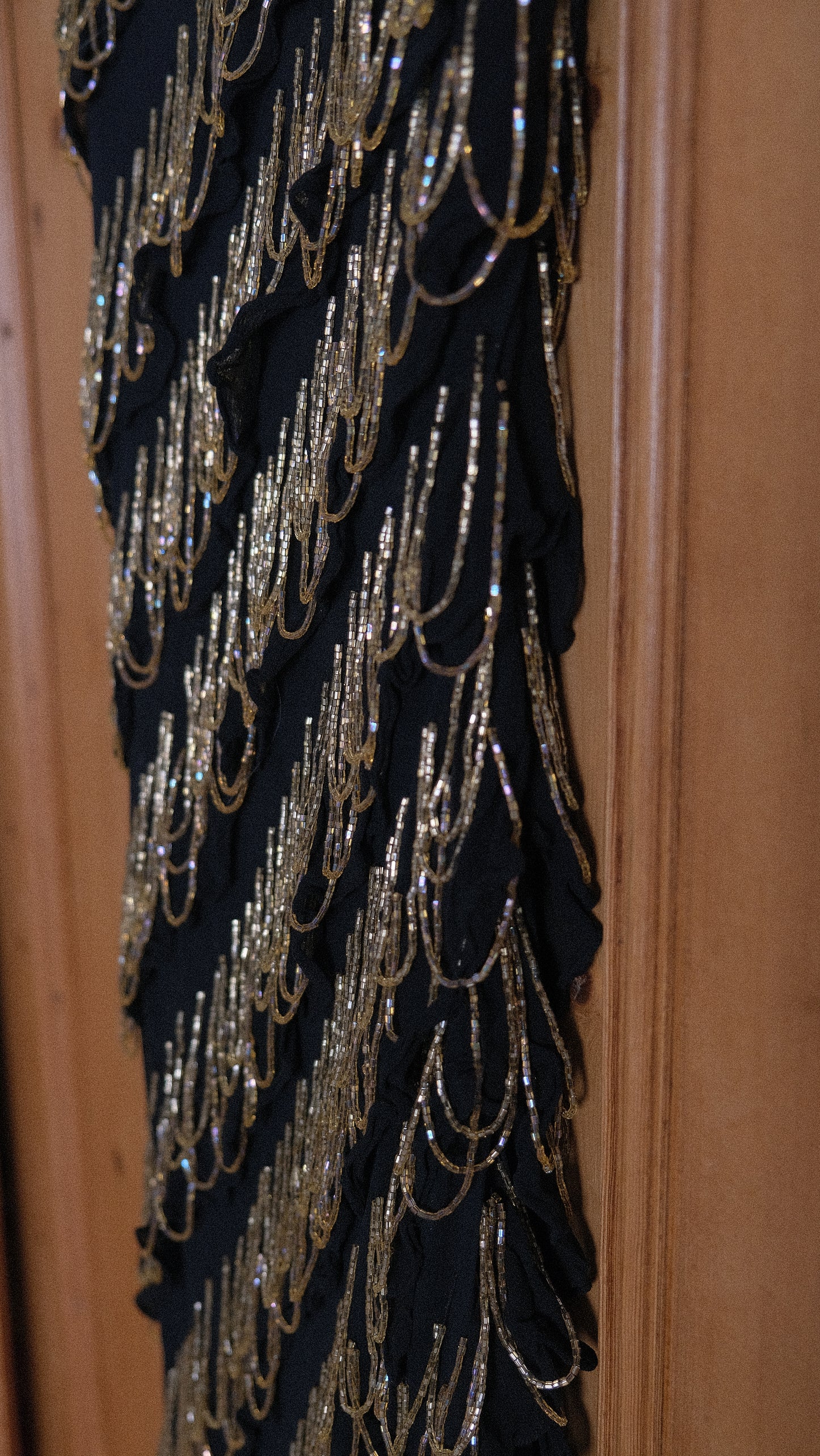Black and gold vintage evening dress (M)