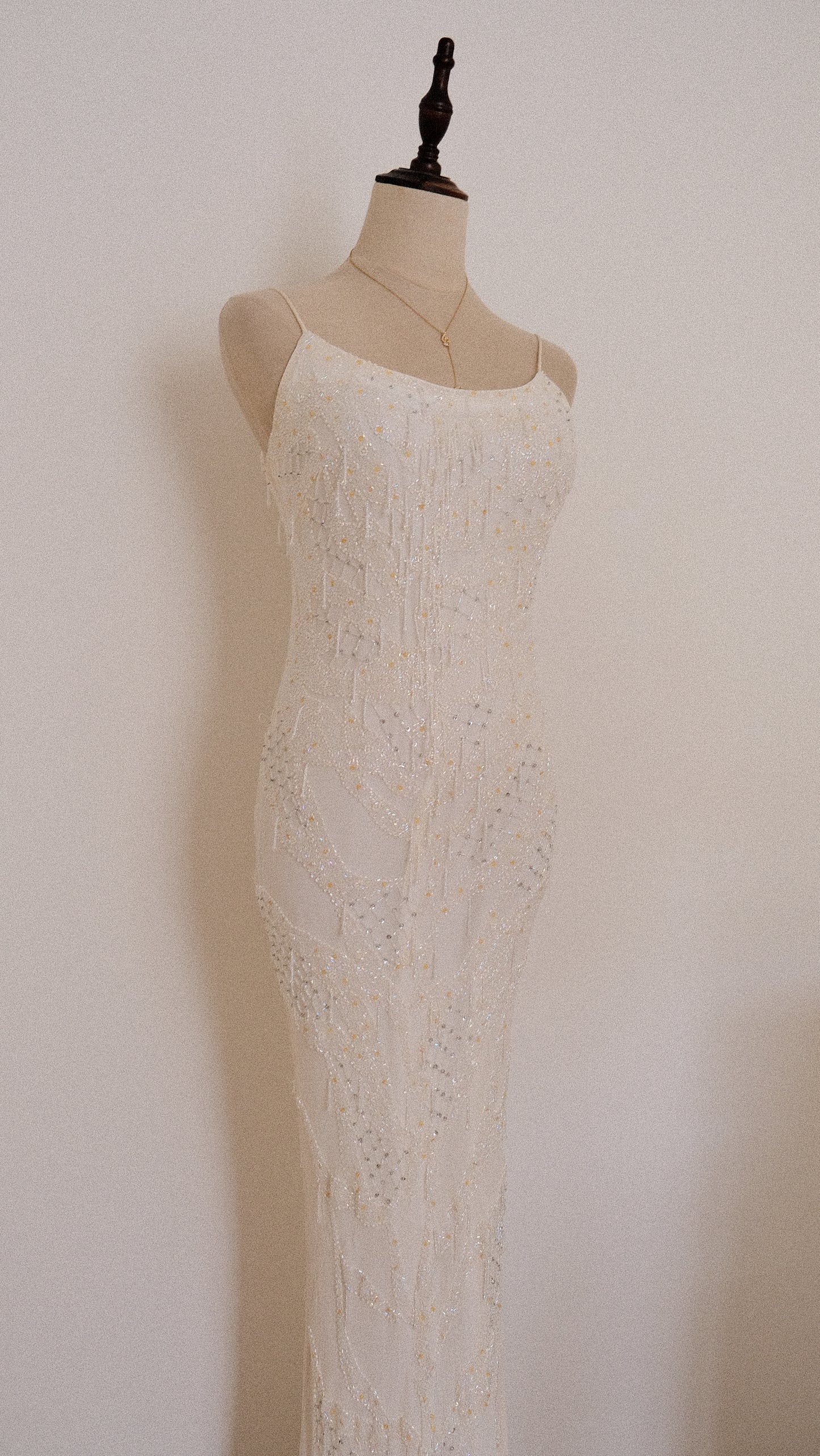 Delicate ivory sparkle dress (S, S/M)