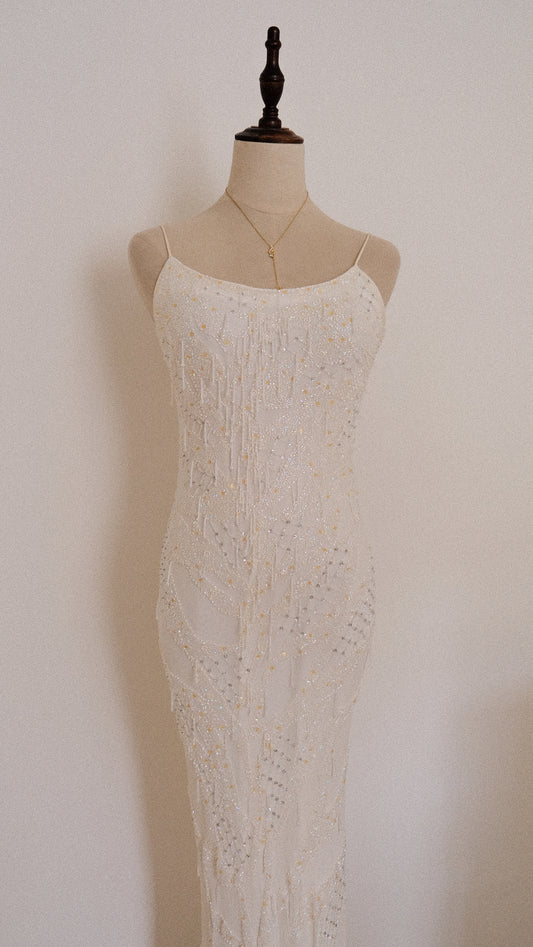 Delicate ivory sparkle dress (S, S/M)