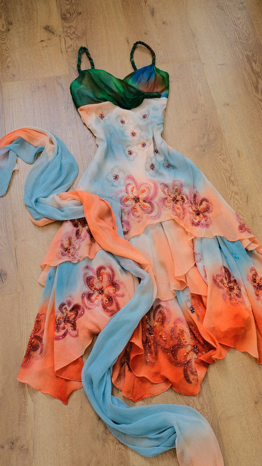 Sunset cascade dress (S/M)