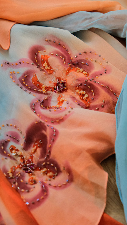 Sunset cascade dress (S/M)