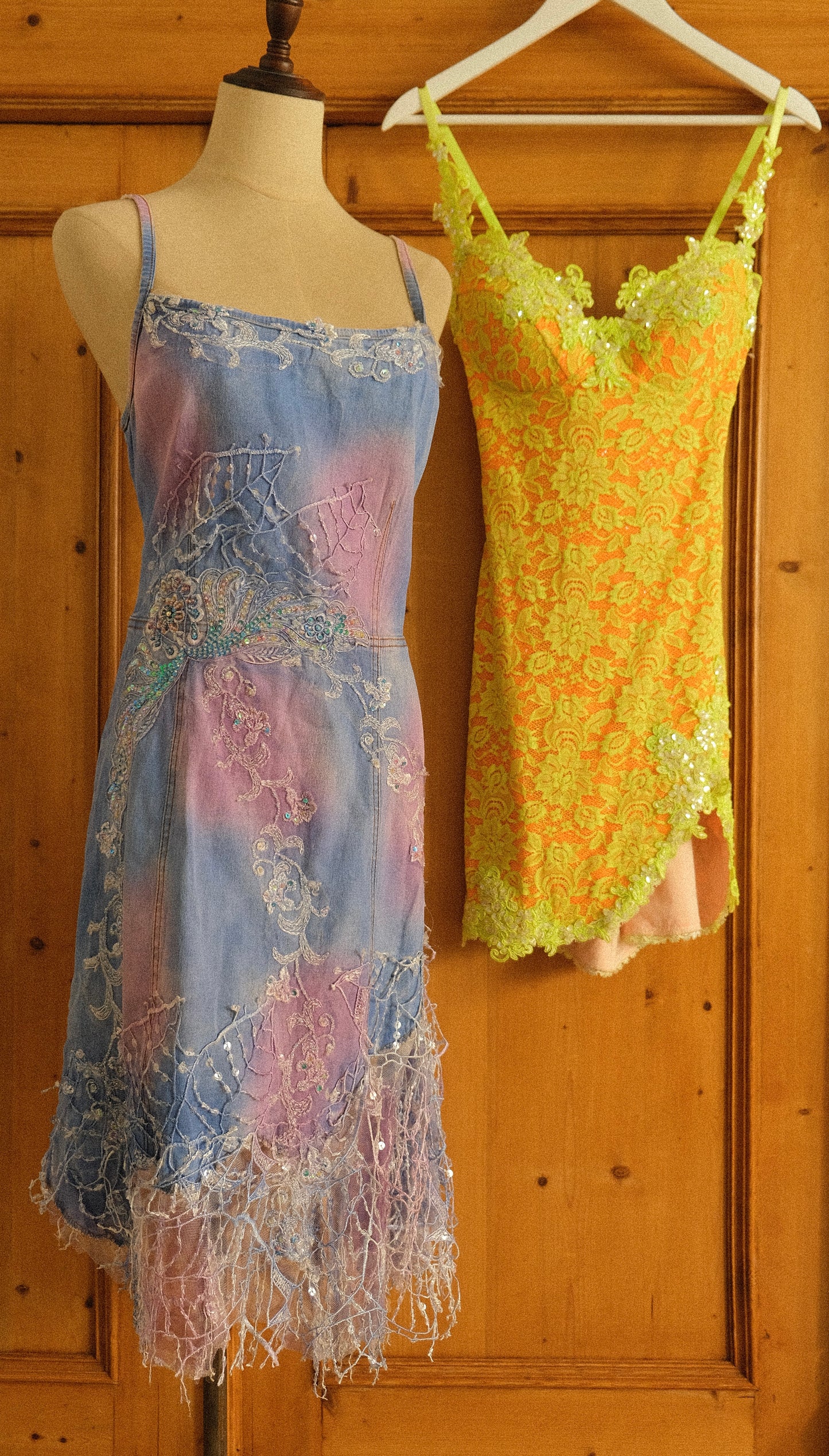 Vintage denim mermaid dress (M)