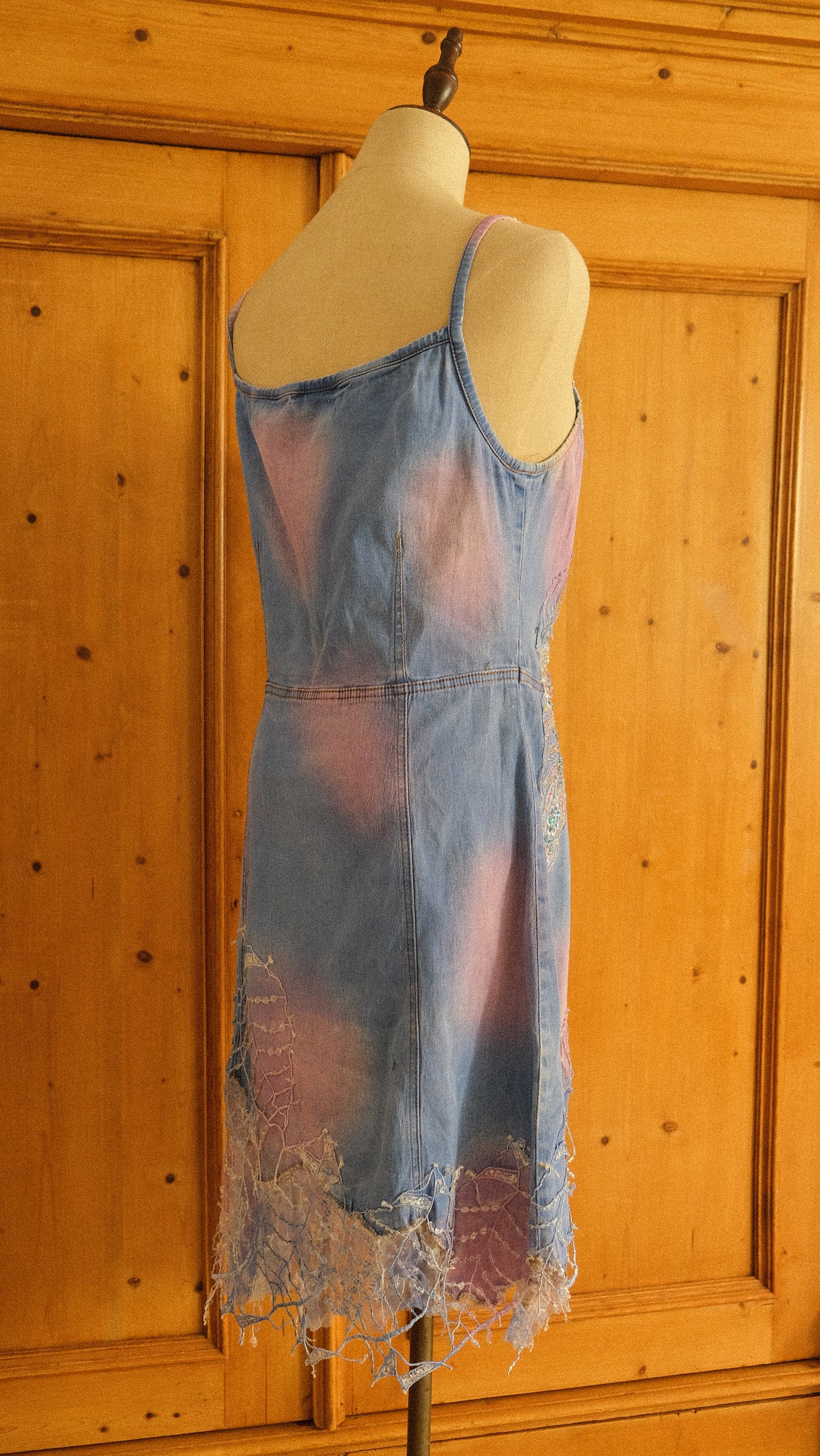Vintage denim mermaid dress (M)