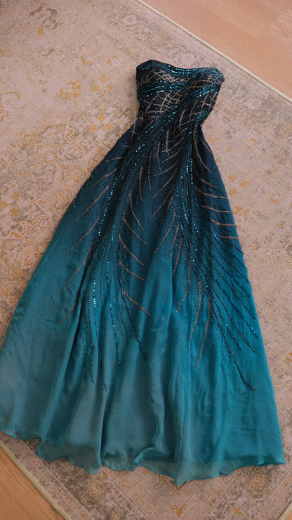 Vintage mermaidcore dress (L-XL)