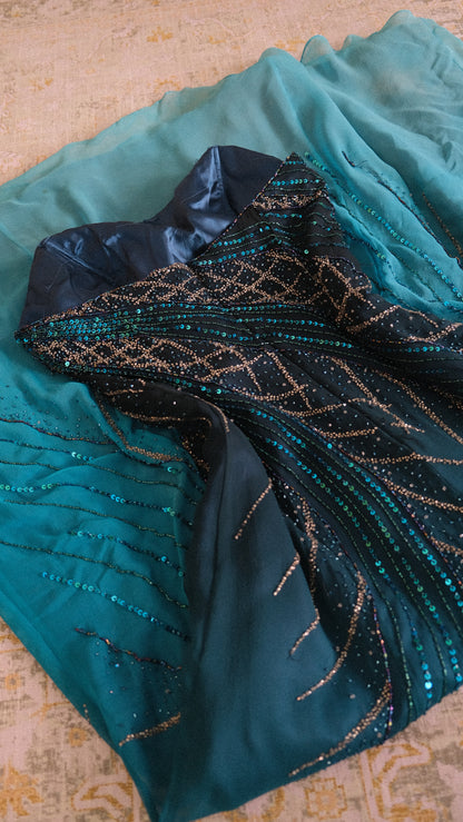 Vintage mermaidcore dress (L-XL)