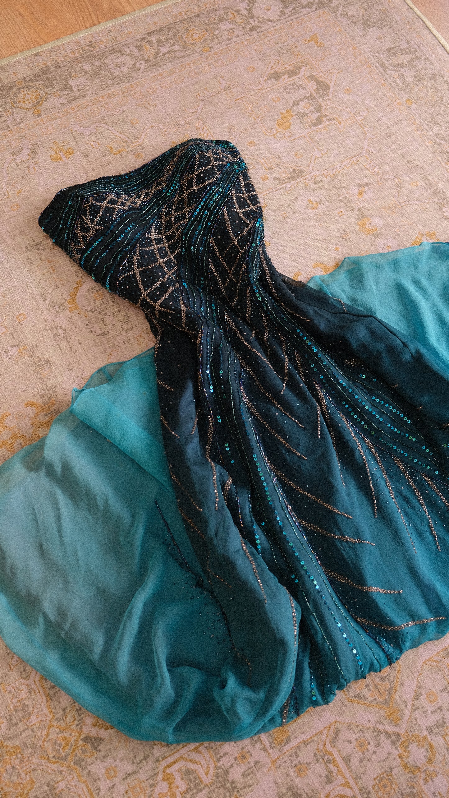 Vintage mermaidcore dress (L-XL)
