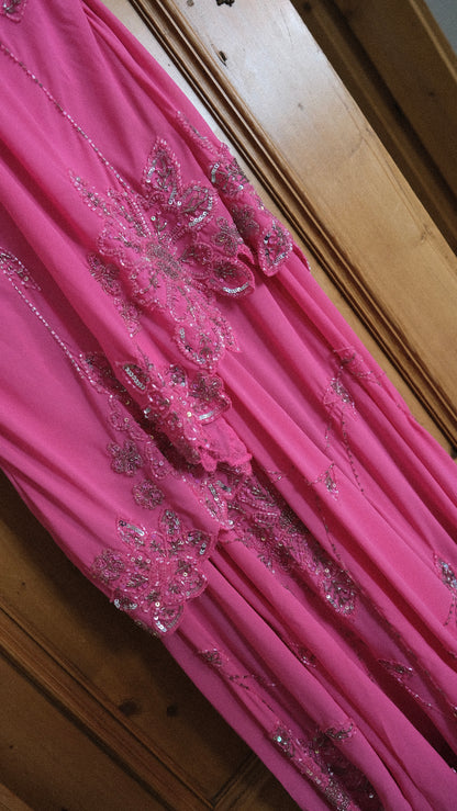 Vintage pink floral dress (M-L)