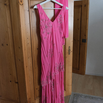 Vintage pink floral dress (M-L)