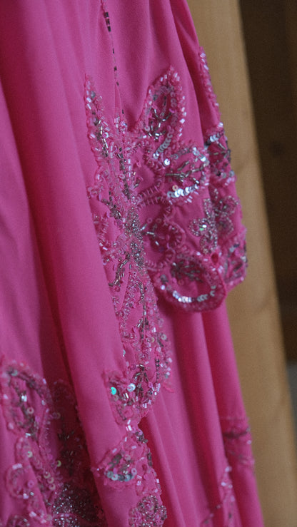 Vintage pink floral dress (M-L)