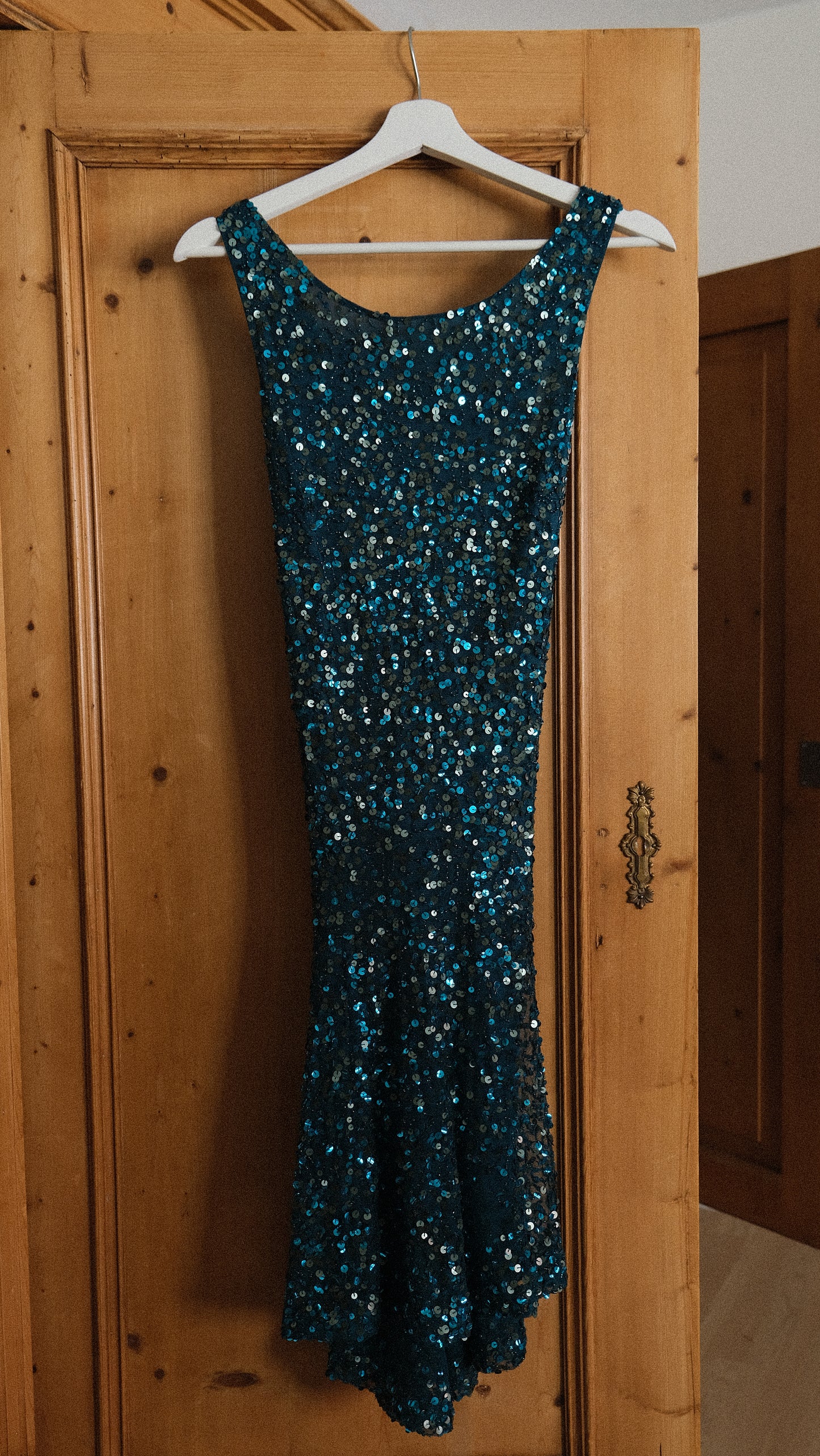 Emerald green sequin dress (M)