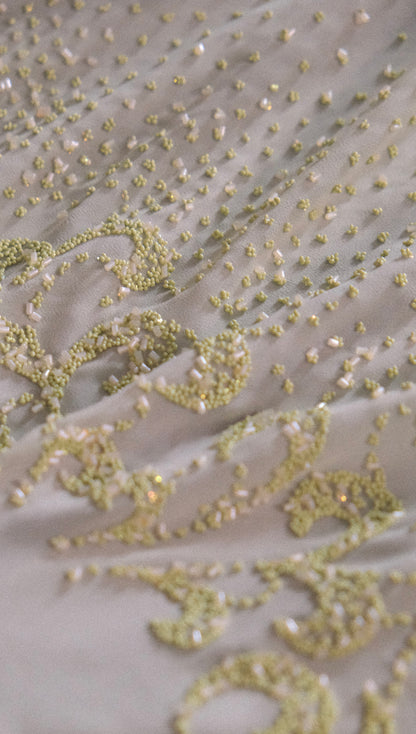 Vintage Yve London mint green flutter dress (M)