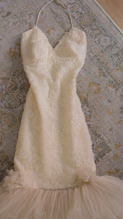 Mermaid tulle wedding gown (S)