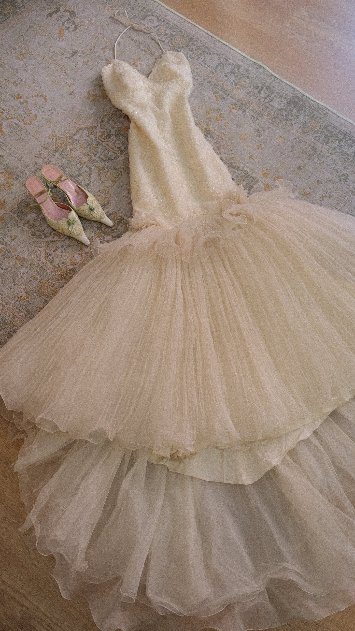 Mermaid tulle wedding gown (S)
