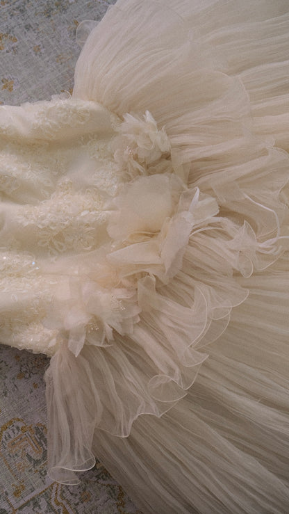 Mermaid tulle wedding gown (S)