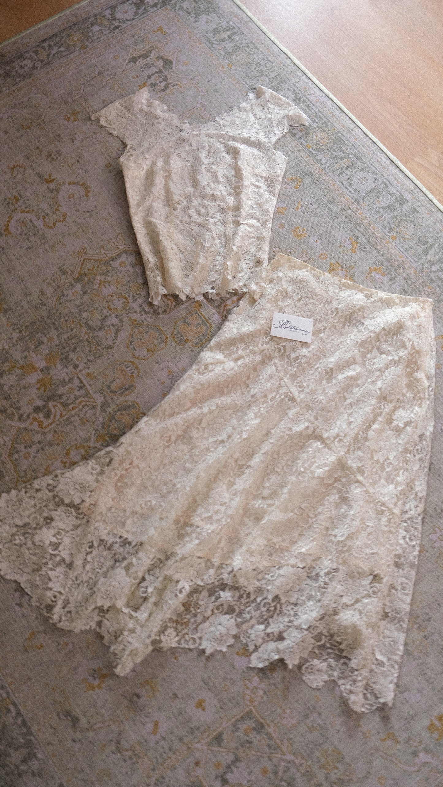 Vintage Italian ivory bridal 2 piece set (XS/S-S)