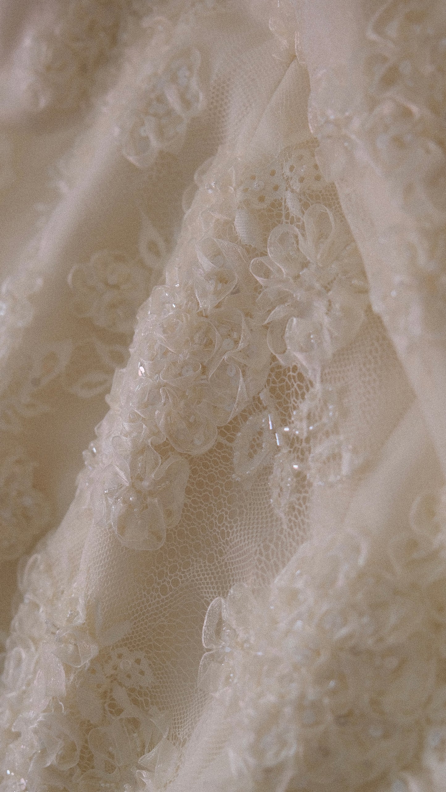 Mermaid tulle wedding gown (S)