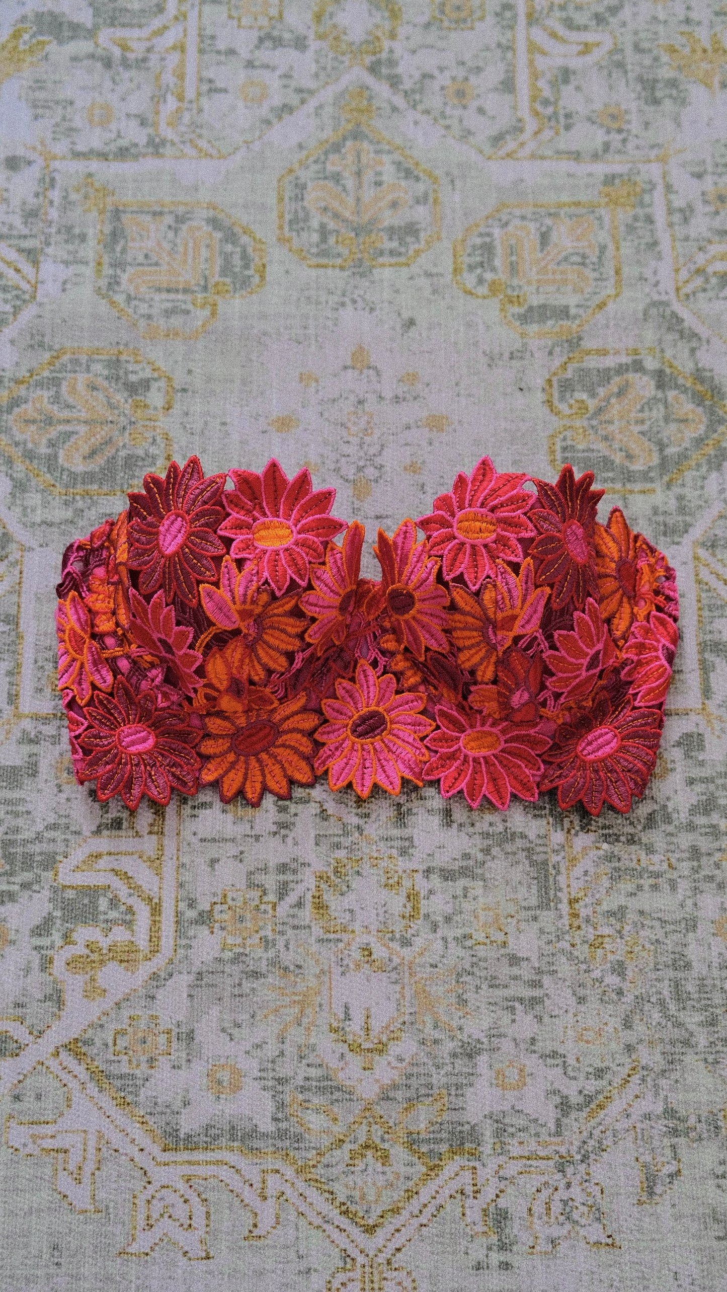 Vintage French Floral balconette (70D/32D)