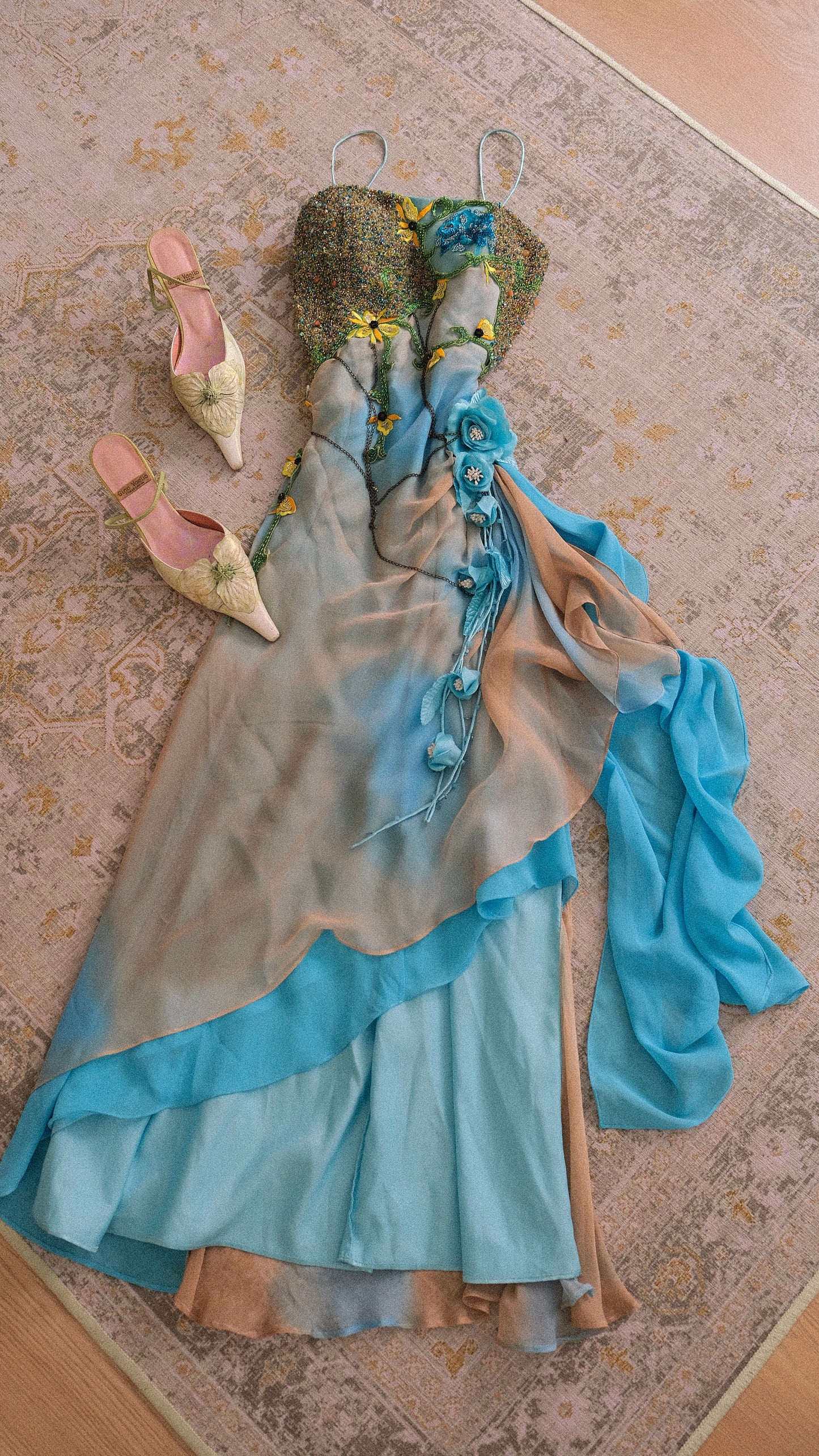 Vintage floral fae dress (S/M, M)