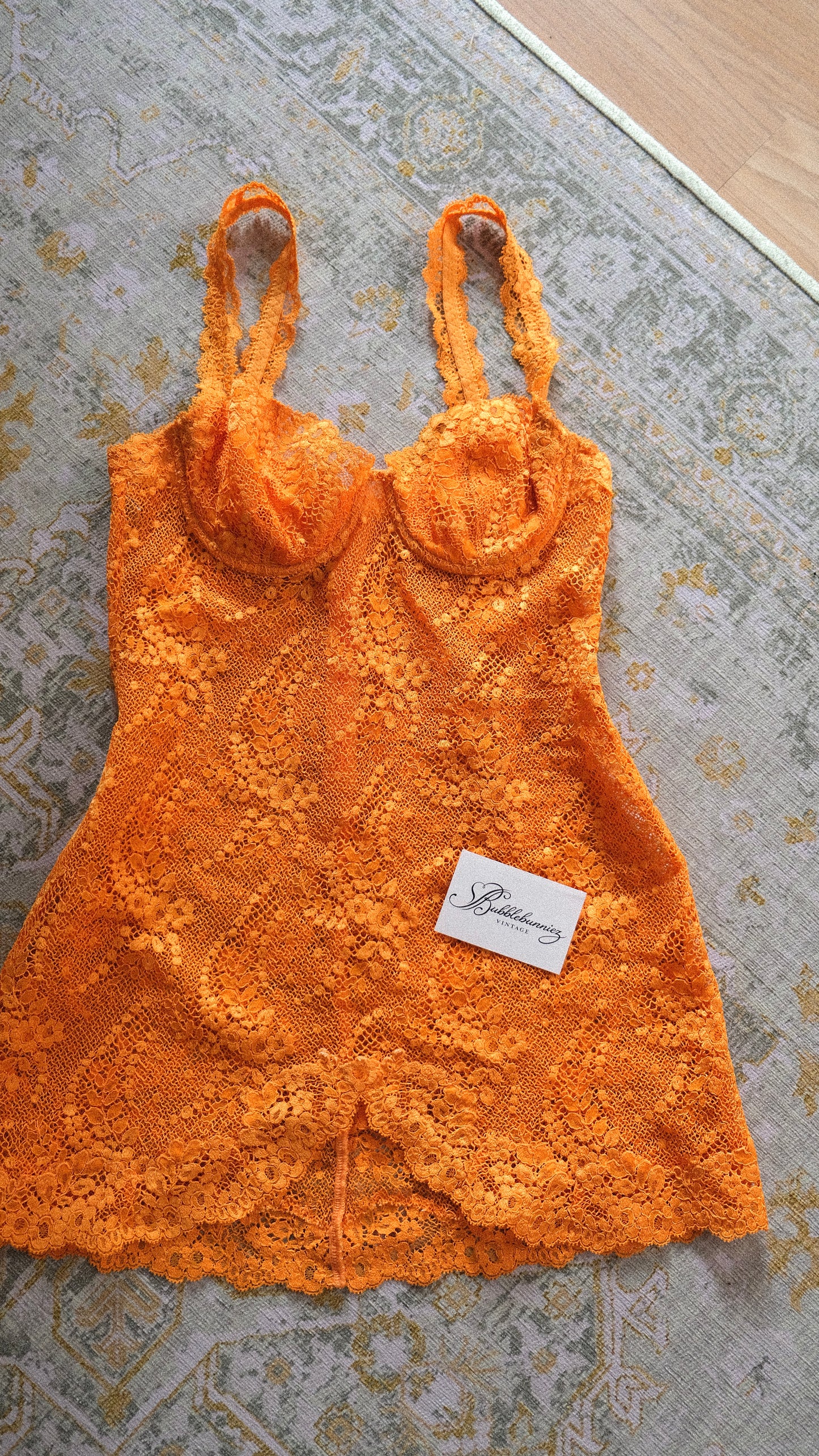Vintage La Perla citrus lace babydoll (M)