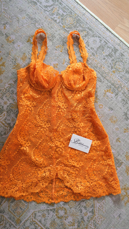 Vintage La Perla citrus lace babydoll (M)