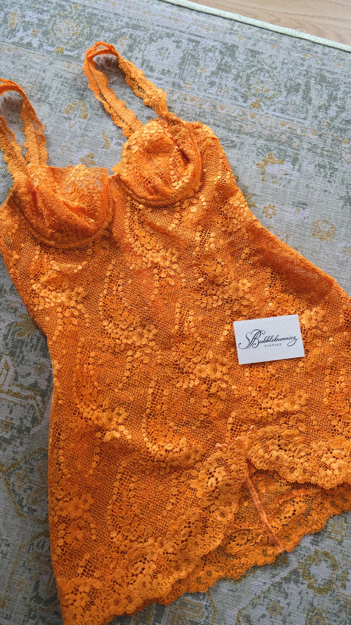 Vintage La Perla citrus lace babydoll (M)