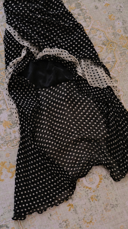 Cascading Polkadot dress (S)