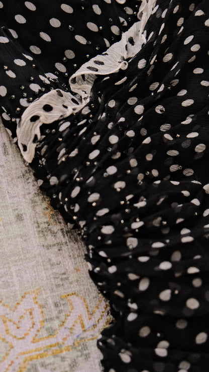 Cascading Polkadot dress (S)