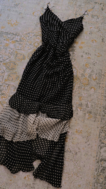 Cascading Polkadot dress (S)