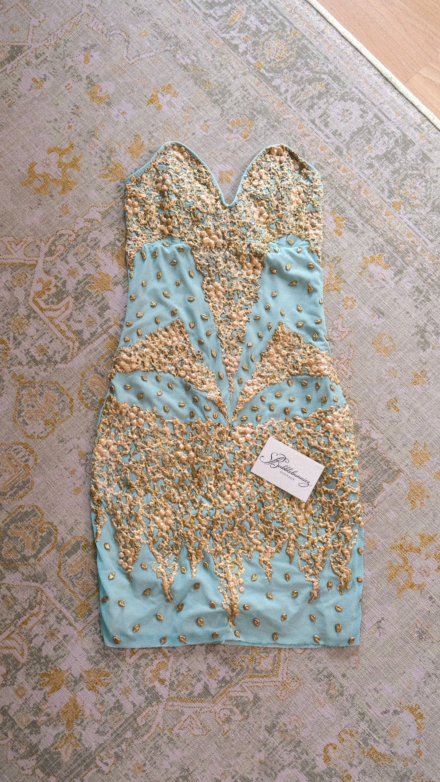 Vintage Miami hand-painted siren dress (XS)