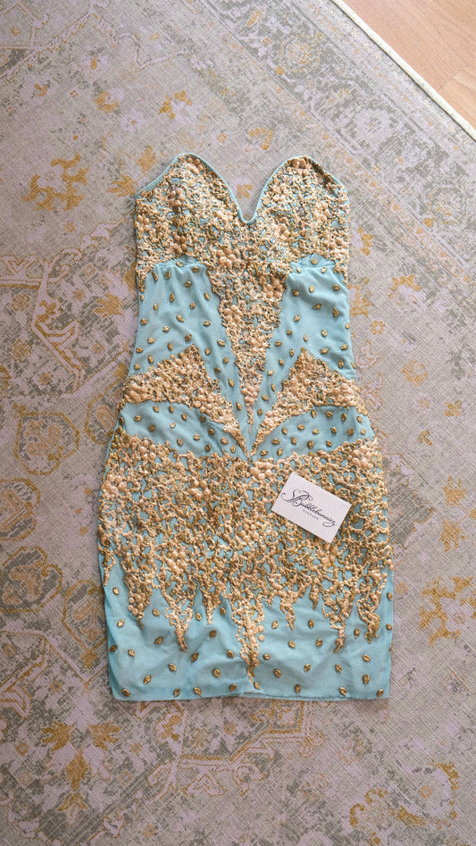 Vintage Miami hand-painted siren dress (XS)