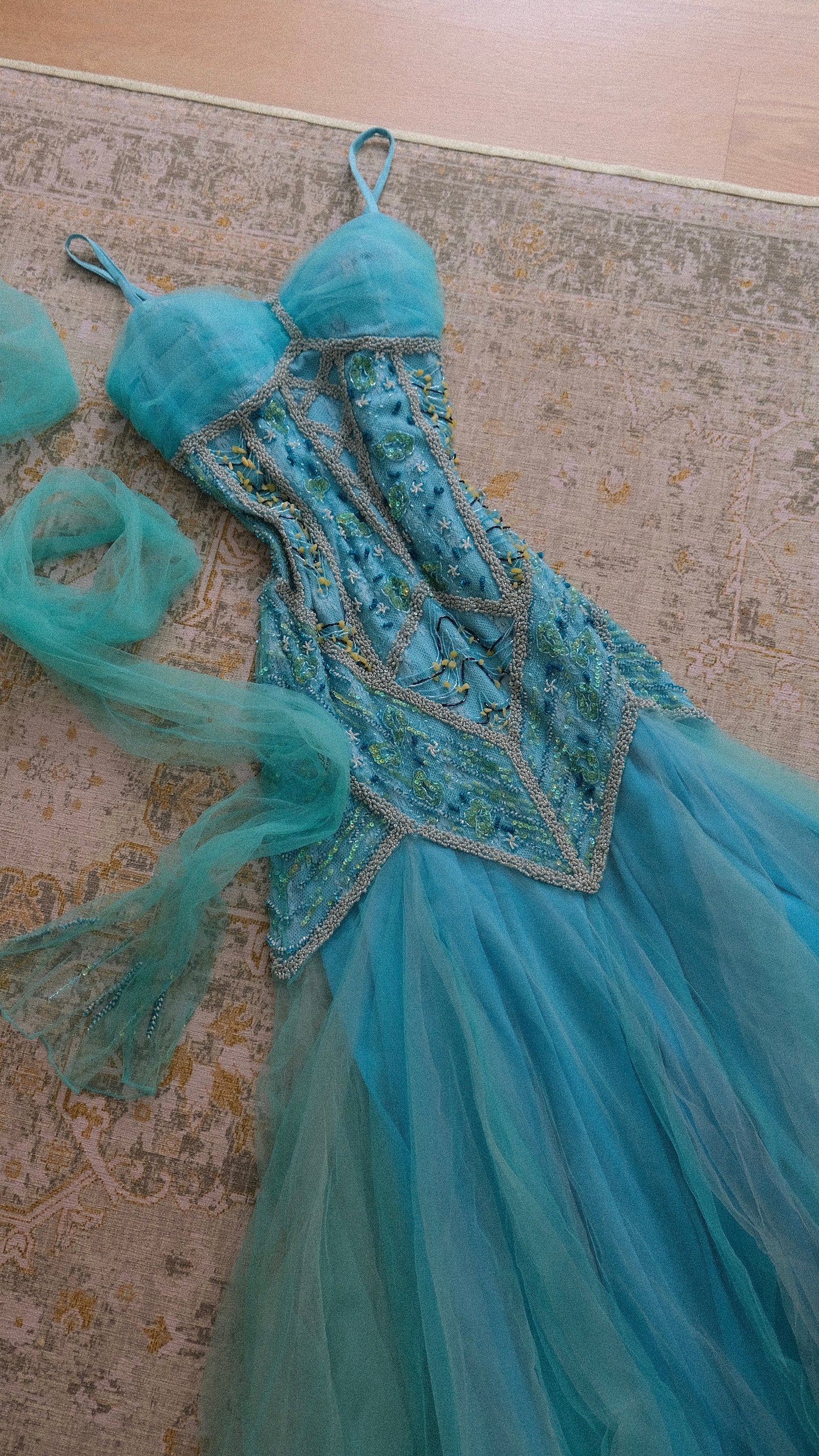 Vintage Bicici blue mermaid dress (M)