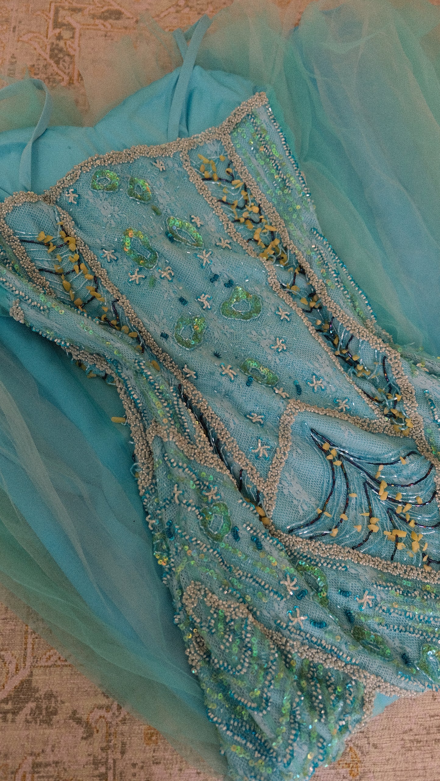 Vintage Bicici blue mermaid dress (M)