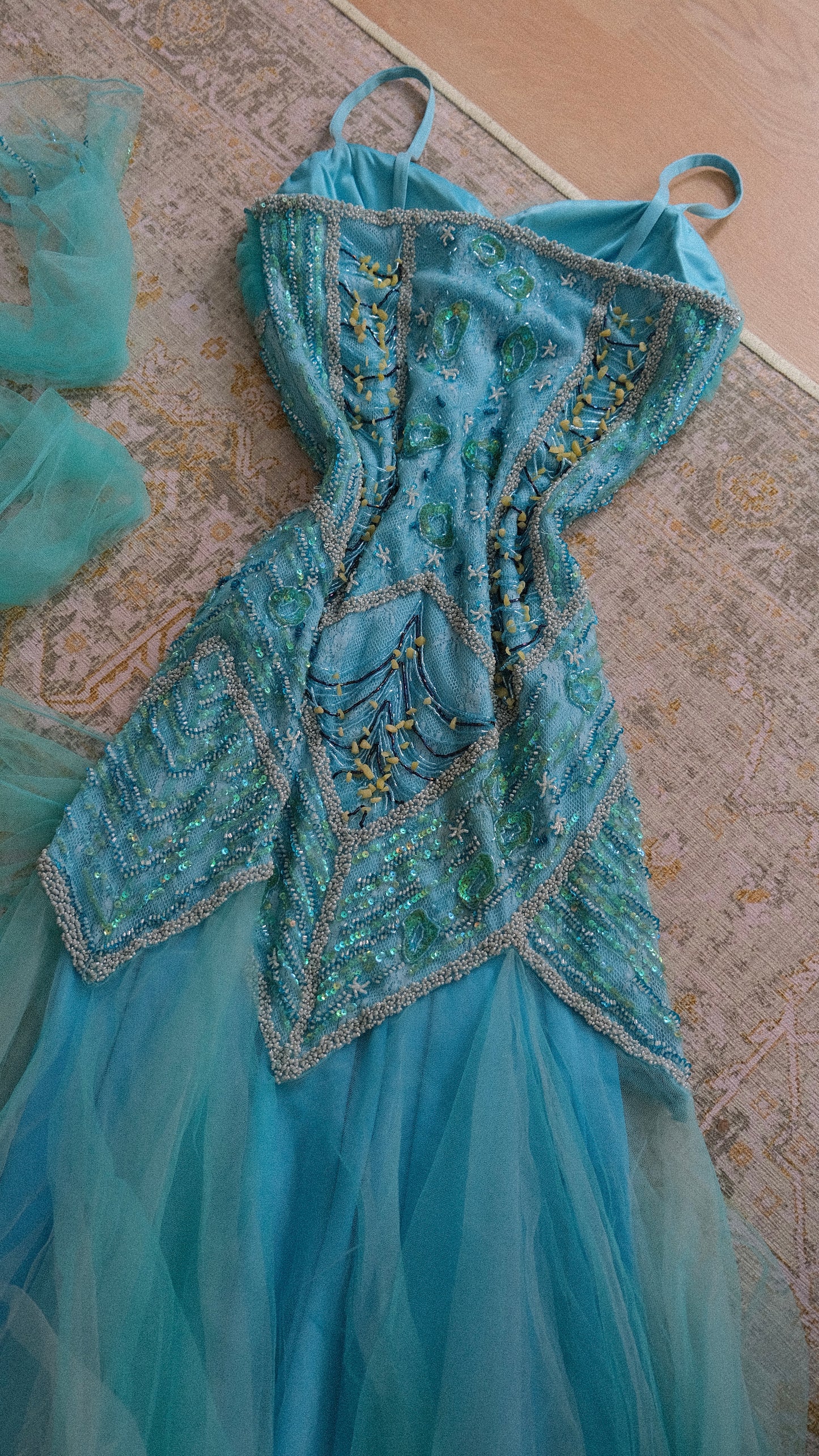 Vintage Bicici blue mermaid dress (M)